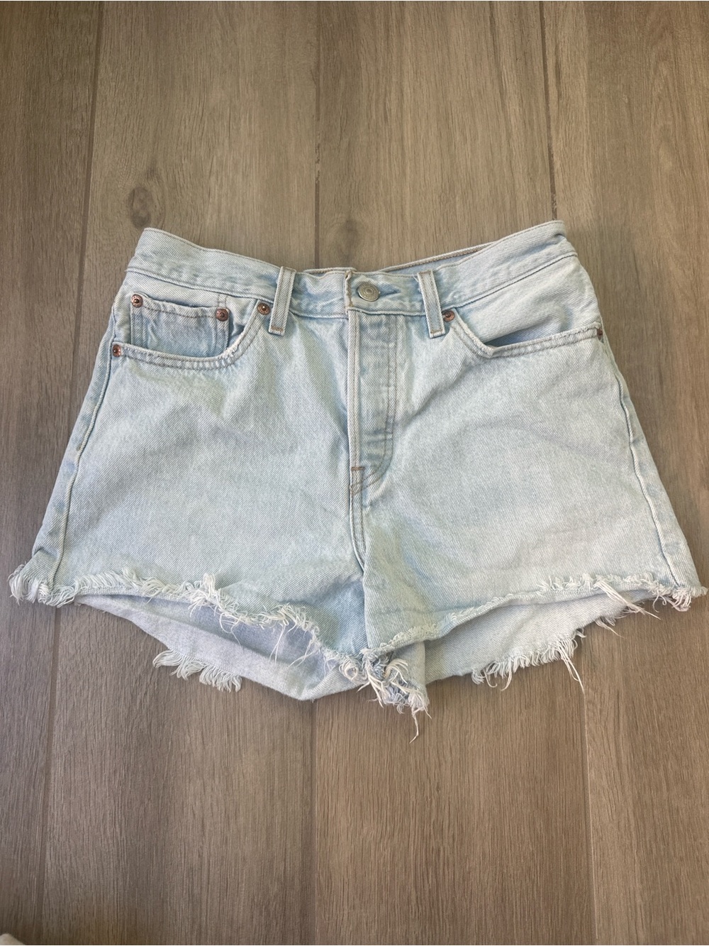Levi's Wedgie - Light Wash Denim Frayed Hem Women’s Shorts